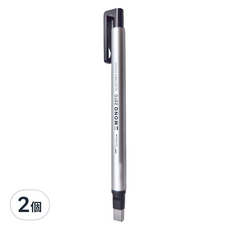 Tombow 蜻蜓牌 MONO Zero 細字製圖橡皮擦，超極細2.5 x 5mm橡皮擦頭，灰色外觀，按壓式設計, 灰色, 2個