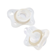 Chicco 舒適哺乳 輕量柔軟矽膠拇指型安撫奶嘴 2入, 不含雙酚A, 0-2個月/2-6個月適用, 夜光款可選, 2~6個月, 夜光款, 1組