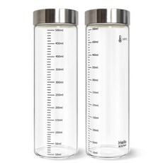 헬로키친 내열유리 눈금 유리병, 500ml, 2개 500ml, 2개