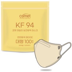 코멧 KF94 새부리형 데일리 보건방역 마스크 대형, 25개입, 4개, 베이지 25개입, 4p, 베이지