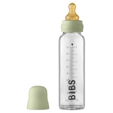 BIBS 라텍스 유리젖병 225ml 트윈팩 컴플리트 세트, 세이지, 슬로우타입