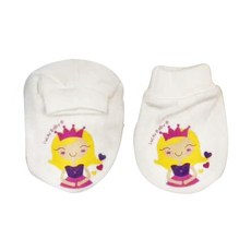 Lucky Baby 新生兒純棉護手套/襪套 2件組，100%純棉, 手套9 x 6.5cm + 腳套10 x 7cm, 公主