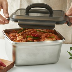 comet 家用多用途不鏽鋼304長方形密封泡菜桶, 2.8L, 1個