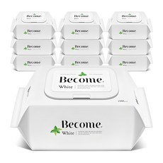 비컴 화이트 물티슈 캡형, 50g, 100매, 10개