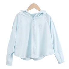 兒童涼感防曬外套，UPF50+防曬係數, 2XL(120~130cm), 素色款 藍熊