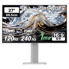 한성컴퓨터 UHD FHD IPS Black 120Hz 240Hz 듀얼모드 게이밍 모니터 화이트, 68.58cm, TFG27U1224PMW(일반)
