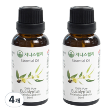쟈니스헬리 아로마 에센셜 유칼립투스 오일, 30ml, 4개