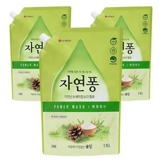자연퐁 찌든때 걱정없는 파워워시 주방세제 솔잎 리필, 3개, 1L