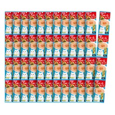 이나바 챠오 츄르 스프 짜먹는 고양이 간식, 혼합맛(가다랑어/가다랑어포), 35g, 48입