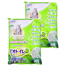 UNICHARM 雙層貓砂盆專用消臭紙砂 含綠茶成分, 綠茶, 4L, 2包