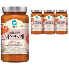 청정원 크랩&생크림 비스크로제 스파게티소스, 600g, 4개