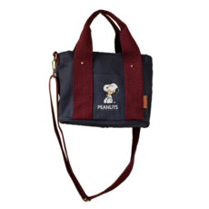 Kiiwi O SNOOPY 多隔層厚磅帆布兩用托特包, 帆布, 提把10cm, 肩帶75-130cm, 24*13*19cm, 24 x 13 x 19cm, 紅藍色