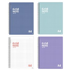 아이비스 A4 방안 노트 2, 랜덤발송, 4개 네이비, 그린, 화이트, 퍼플, 1세트