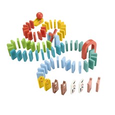 fisher-price 費雪 原木玩具 HXT96 多米諾骨牌組, 1套, 混色