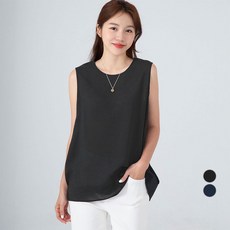 CARET 女款大尺碼人造絲無袖背心雪紡衫