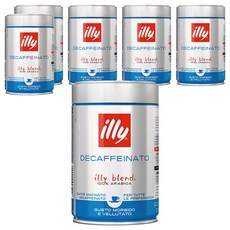 illy 意利 低咖啡因咖啡粉, 研磨咖啡(咖啡機用), 250g, 6罐