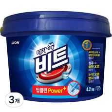 비트 딥클린 파워 플러스 분말세제 본품, 4.2kg, 3개