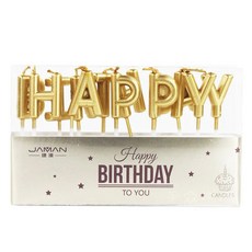 JAMAN Happy Birthday 生日蠟燭套裝, 蠟燭長度約2.8公分, 燃燒時間約5分鐘, 1組