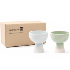 KwangJuYo Casual Line仰鐘杯2件組, 米白色+淺綠色, 1組