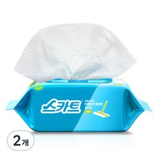 스카트 도톰 & 촉촉한 세정탈취 물걸레 청소포 베르가못향 표준형 25매, 2개