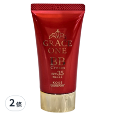 KOSE 高絲 GRACE ONE 極上活妍 特濃彈力BB霜 SPF35 PA+++, 美容液80%, 溫水可卸, 遮蓋小細紋, 02 自然健康的肌色, 自然色, 50g, 2條