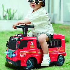 2in1想像蹦蹦車消防車+軌道玩具, 1組, 混色
