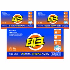 테크 간편 시트세제 후레쉬 브리즈, 36개입, 3개
