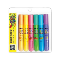 LEEHO STATIONERY 3D果香彩繪膠筆套裝, 金屬/寶石/果香, 10g, 6色, 1組