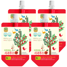 Nature Village 自然村 蘋果果汁, 韓國製, 100%蘋果汁, 無添加物, 兒童果汁, 100ml, 4包
