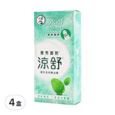 MENTHOLATUM 曼秀雷敦 涼舒 薄荷滾珠精油棒, 清涼醒腦，滾珠設計輕巧便捷, 4盒