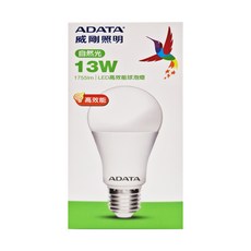 ADATA 威剛 LED高效能球泡燈 13W, 自然光, 2個