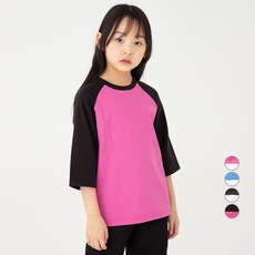 롤리트리 아동용 7부 라글란 루즈핏 티셔츠