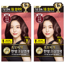 리엔 흑모비책 한방크림염모제, 와인갈색, 2개 와인갈색, 2개