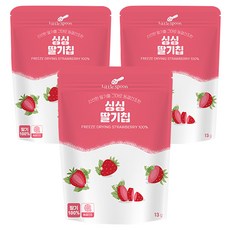 리틀스푼 동결건조 싱싱 딸기칩, 13g, 3개