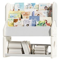 BeneBene 유아용 팜트리 수납 정리 전면 책장, 화이트, 2단 화이트, 2단