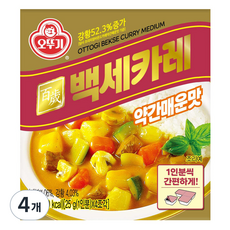 오뚜기 백세카레 고형 약간매운맛, 100g, 4개