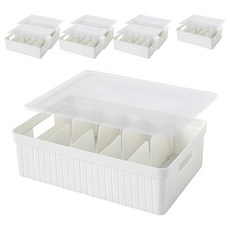 Kanikani襪子內衣寬整理箱, 白色, 8組