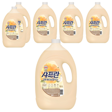 샤프란 코튼 섬유유연제 베이비파우더 플러스 본품, 3.1L, 6개