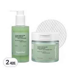 비건이펙트 청보리 LHA 젤 클렌징 젤 폼 205ml + 청보리 LHA 토너패드, 2세트