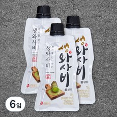주비푸드 뿌리를 갈아만든 생와사비, 75g, 6개