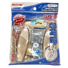 TEMPO 節奏牌 FUJILINE 修正帶 2+1芯組合包，4.2mm/5mm/6mmX12M, 橘色, 1組