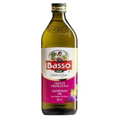 Basso 巴碩 義大利 100% 葡萄籽油 1L，高發煙點，原裝進口，適合多種烹調方式, 1瓶