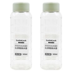 LocknLock 樂扣樂扣 沁涼隨身水壺, 莫蘭迪綠, 500ml, 2個