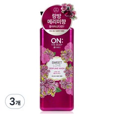 온더바디 퍼퓸 약산성 스위트러브 바디워시 피치 앤드 화이트머스크향, 865ml, 3개