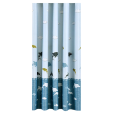 PAVRO 巴芙洛 穿桿式遮光拉簾門簾, 打孔門簾 150*200, 150 x 200cm, 海豚樂園