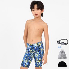 AQUATICA 男童泳褲 AQA204+蛙鏡+耳塞+彈性泳帽+收納袋組
