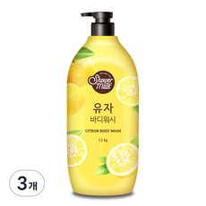 샤워메이트 내추럴 유자 바디워시 유자향, 1200g, 3개