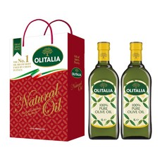 OLITALIA 奧利塔 純橄欖油禮盒組, 100%純橄欖油, 1公升x2入, 1L, 2瓶