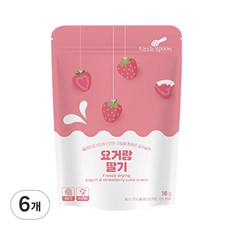 리틀스푼 요거트 큐브스낵 16g, 요거랑 딸기, 6개
