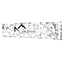 JiNDO 涼感冰絲 UPF50+ 抗UV 速乾防曬袖套, 細萊卡面料，4D立體緊身版型, 雙排防滑矽膠, M, 幾何白, 1組